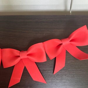 Red Bow Garland, Christmas Garland Decor, Mantel Garland, Holiday Bow Decor, Fireplace Garland, Festive Home Decor