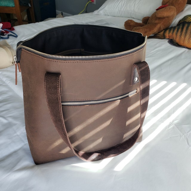 leather tote bags with lining zipper brown women purse Valentines gifts shoulder large laptop work office embossed handbags evening bag