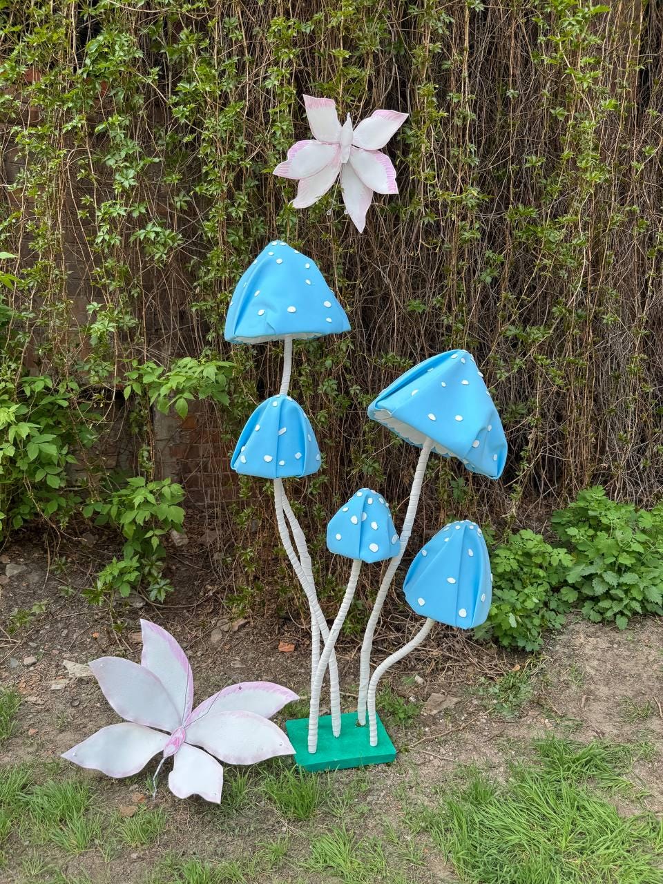 Mushroom Decor Fairy Garden | Alice in Wonderland Party Decoration | Enchanted Forest Home Decor | Whimsical Red Mushroom Ornament