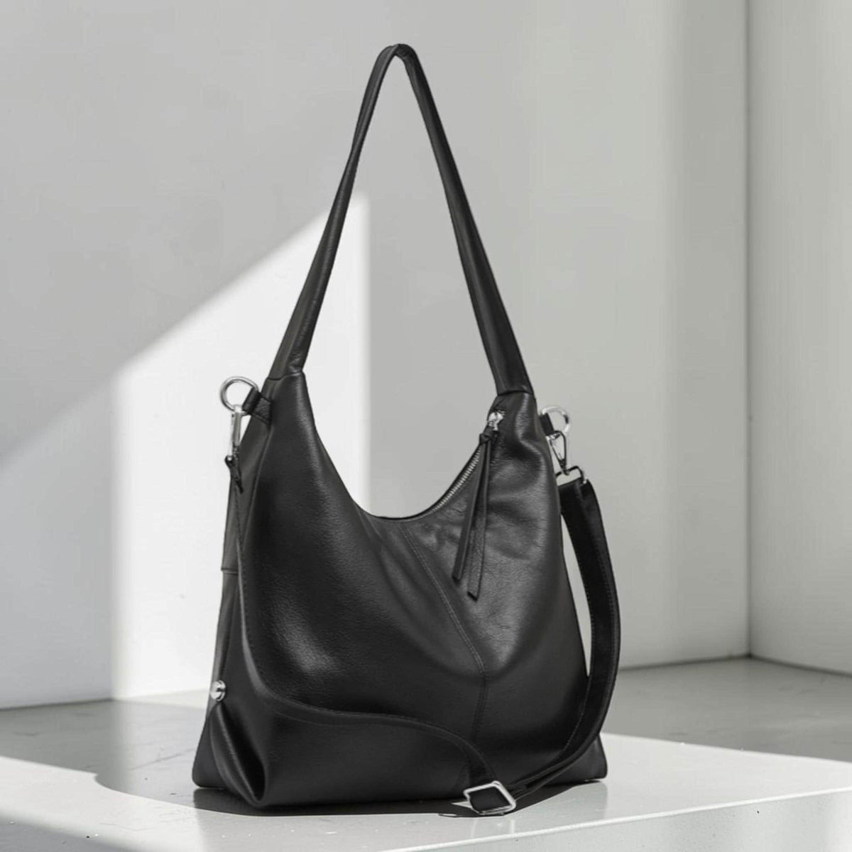 Leather Tote Bag Women, Large Capacity Shoulder Bag, Genuine Cowhide Commuter Purse, Casual Everyday Handbag, Underarm Tote Bag