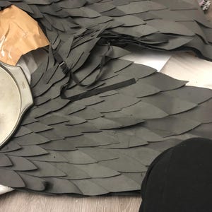 Black Angel Wings Costume, Large Dragon Cosplay Wings for Adults, Big Gothic Burning Man Costume Wings Demon