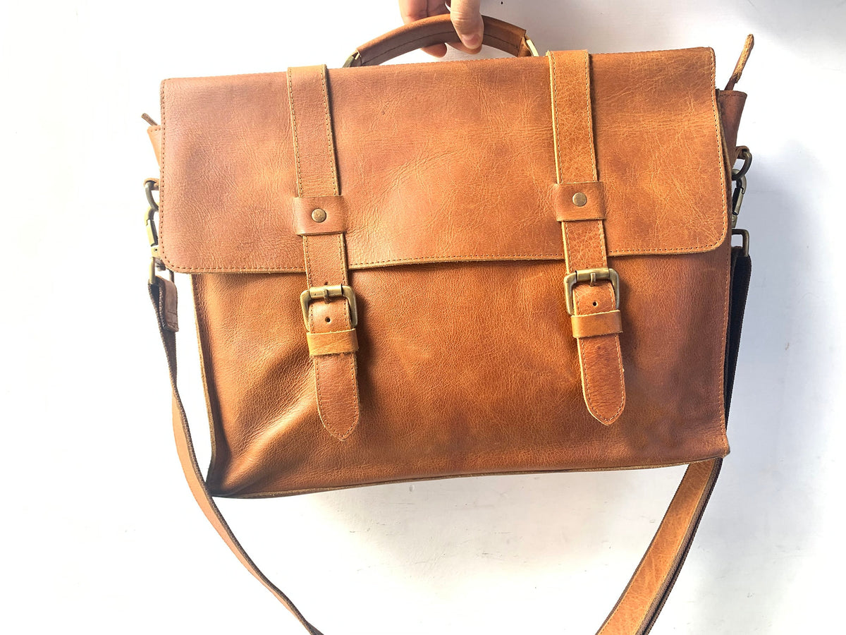 leather messenger bag women leather laptop crossbody bag satchel work bag gift for her girlfriend 15" inches computer office bag on sale