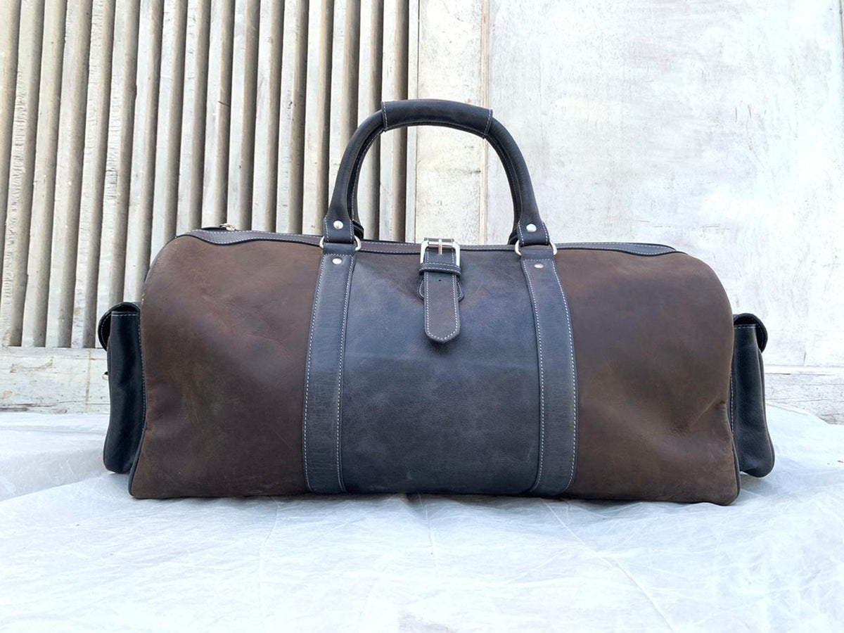 Leather Duffel Groomsmen gift Bag Men weekender bag large travel Overnight vacation bag Anniversary gym gift oversized duffles man boyfriend