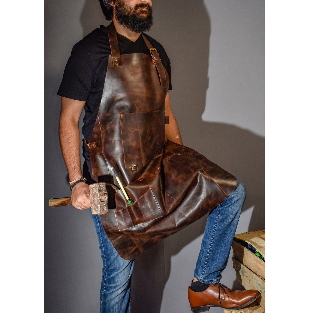 Leather Apron for men Crafts apron Personalized apron woodworking blacksmiths work apron butcher kitchen pockets chef Christmas gift for him
