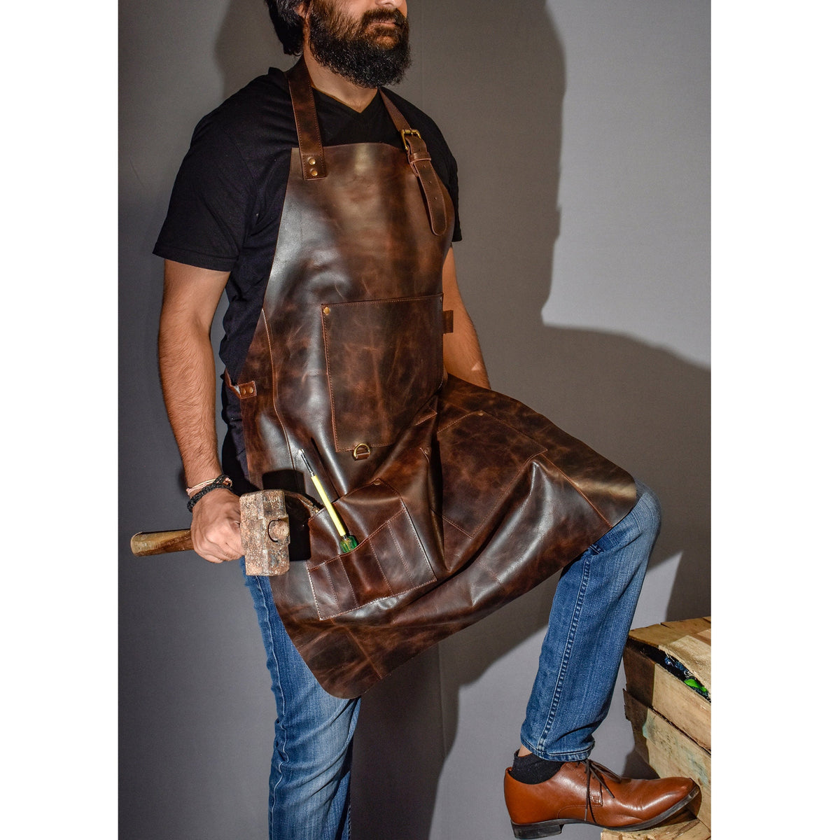 Leather Apron for men Crafts apron Personalized apron woodworking blacksmiths work apron butcher kitchen pockets chef Christmas gift for him