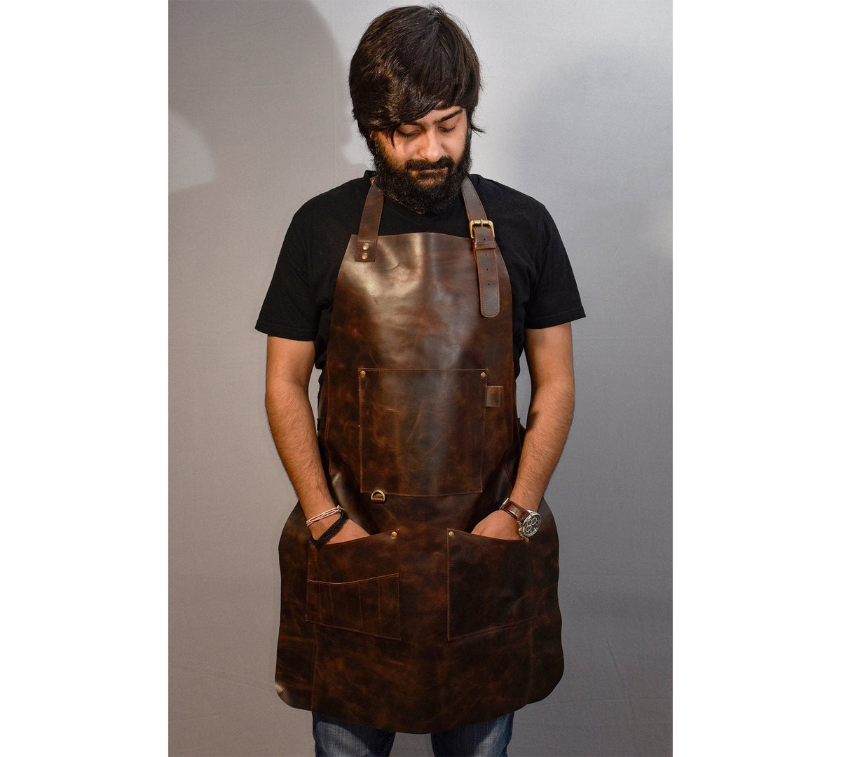 leather apron blacksmith apron for men woodworking apron custom apron gift barbecue personalize leather apron boyfriend apron chef bbq craft image 1