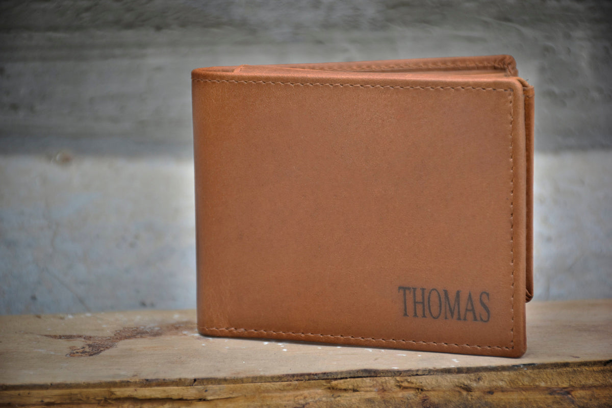 Personalized Leather Wallet: Engraved Full Grain Bifold Wallet image 2