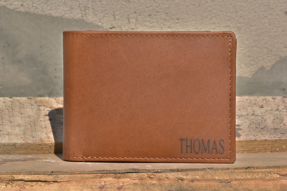 Personalized Leather Wallet: Engraved Full Grain Bifold Wallet image 9