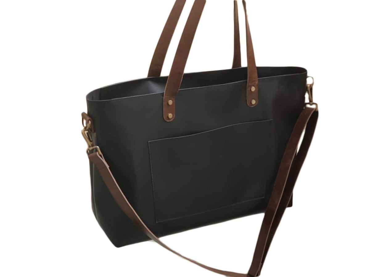 black leather tote bag for women laptop bag work tote bag large leather tote shoulder bag shopper purse handbag personalized gift for mother