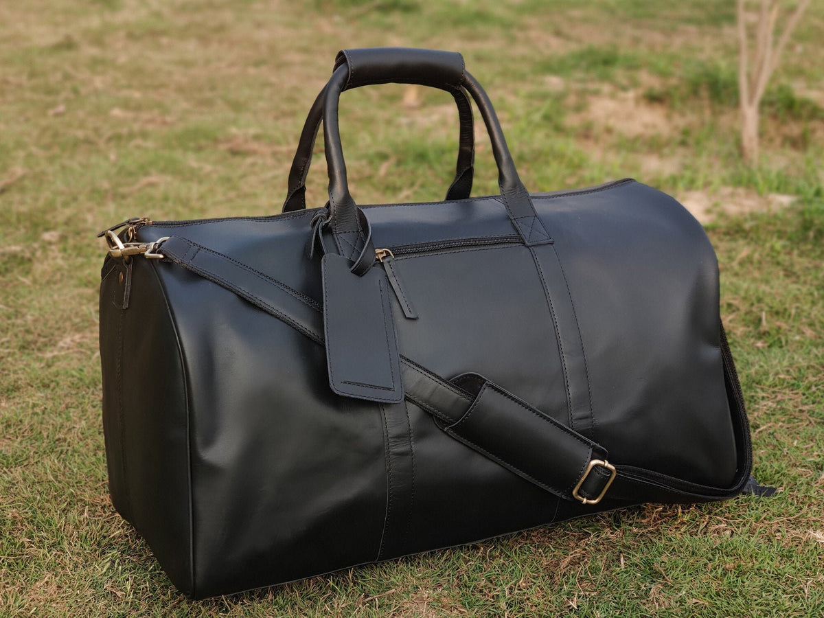 Leather weekender bag with shoe compartment men full grain leather duffel bag personalized large gym weekend bag gift for duffle bag husband