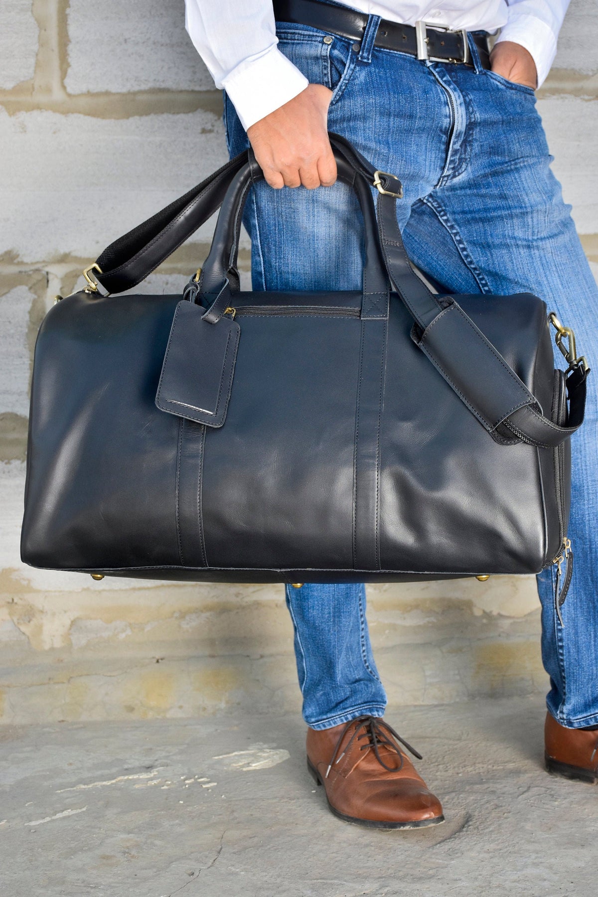 Leather weekender bag men duffel bag travel bag for him overnight bag leather gym bag oversized weekend personalized gift him holdall FATHER image 3