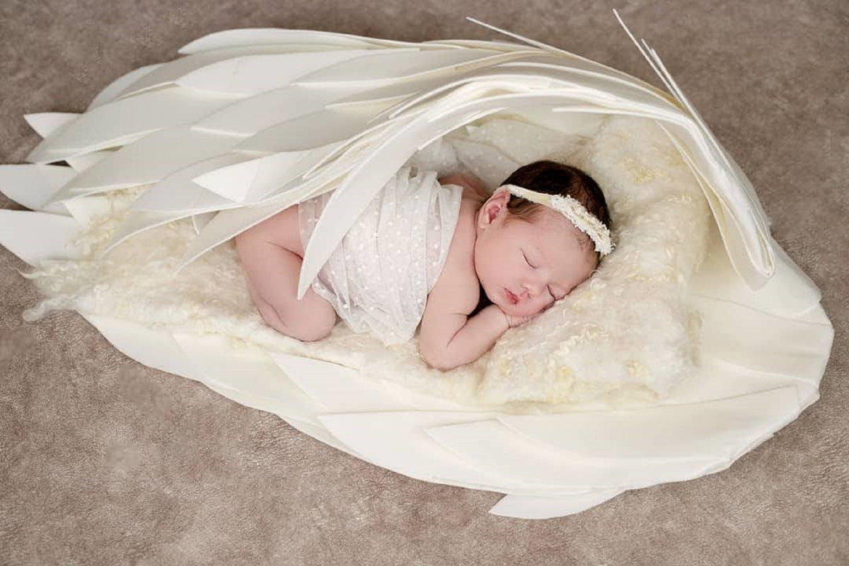 Newborn Angel Wings Photo Prop, Baby Costume for Newborn Girl and Boy, Soft Baby Photography Accessory image 7