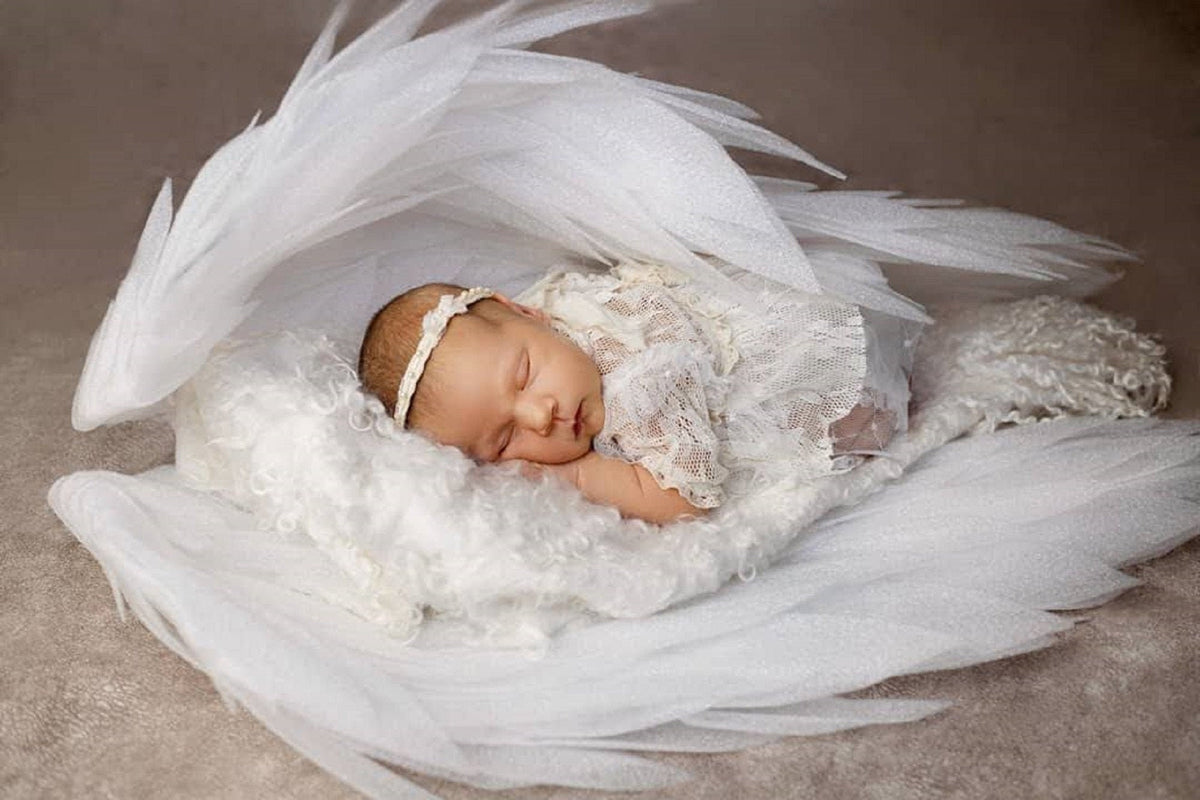 Newborn Angel Wings Photo Prop, Baby Costume for Newborn Girl and Boy, Soft Baby Photography Accessory image 3