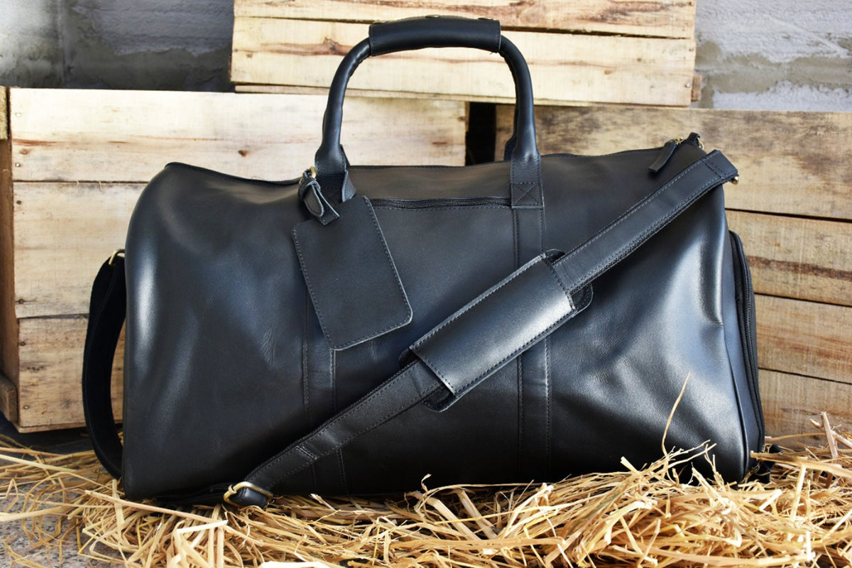 Anniversary weekender bag duffel men GROOMSMEN overnight bag full grain leather black duffle gym travel gift husband christmas bag overnight