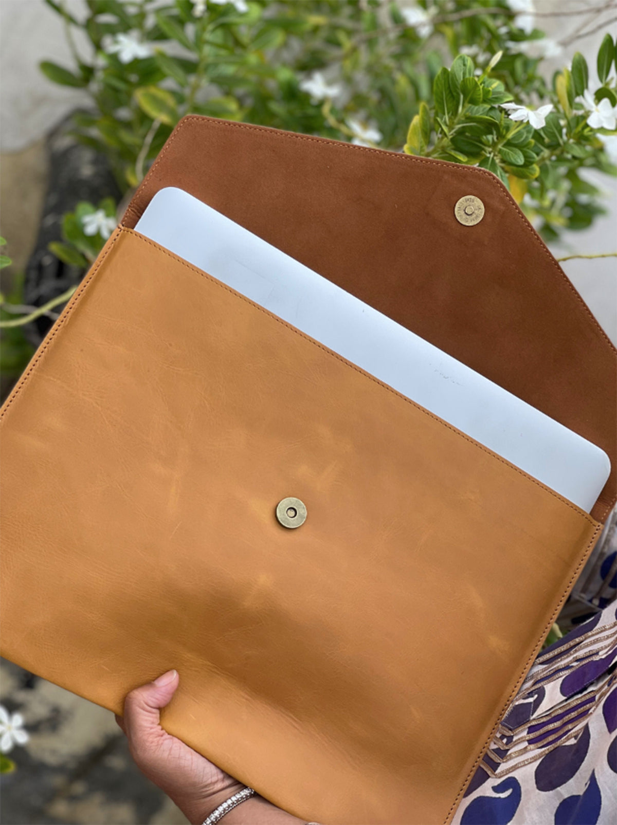 MacBook Pro / Air 13" 15" 16" leather laptop sleeve, leather laptop case, Personalized laptop sleeve, Envelope sleeve, Monogrammed gifts her image 5