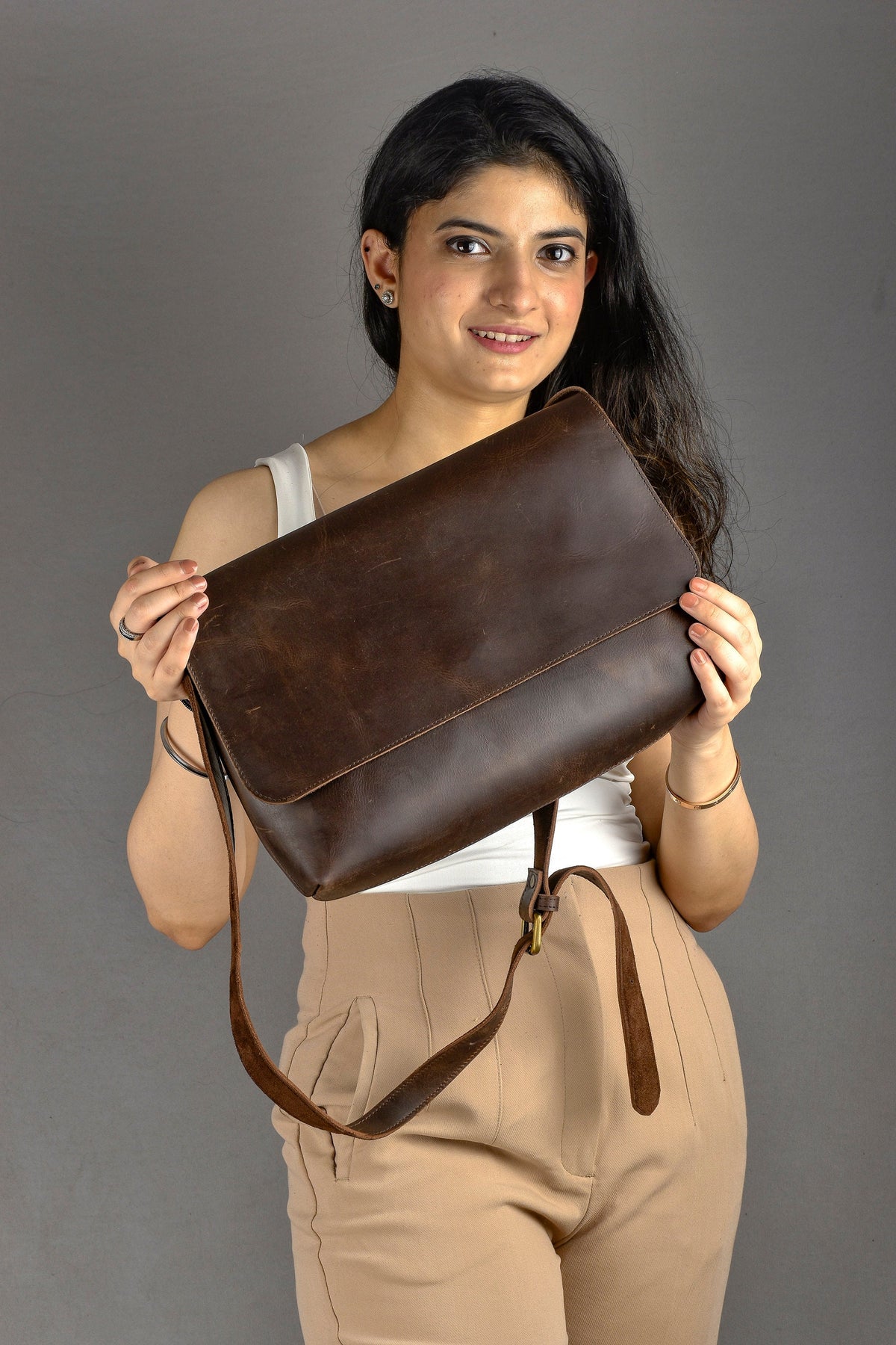 Leather Crossbody bag crossbody purse leather messenger bags gift for her wedding 3rd anniversary large crossbody bag for women shoulder bag