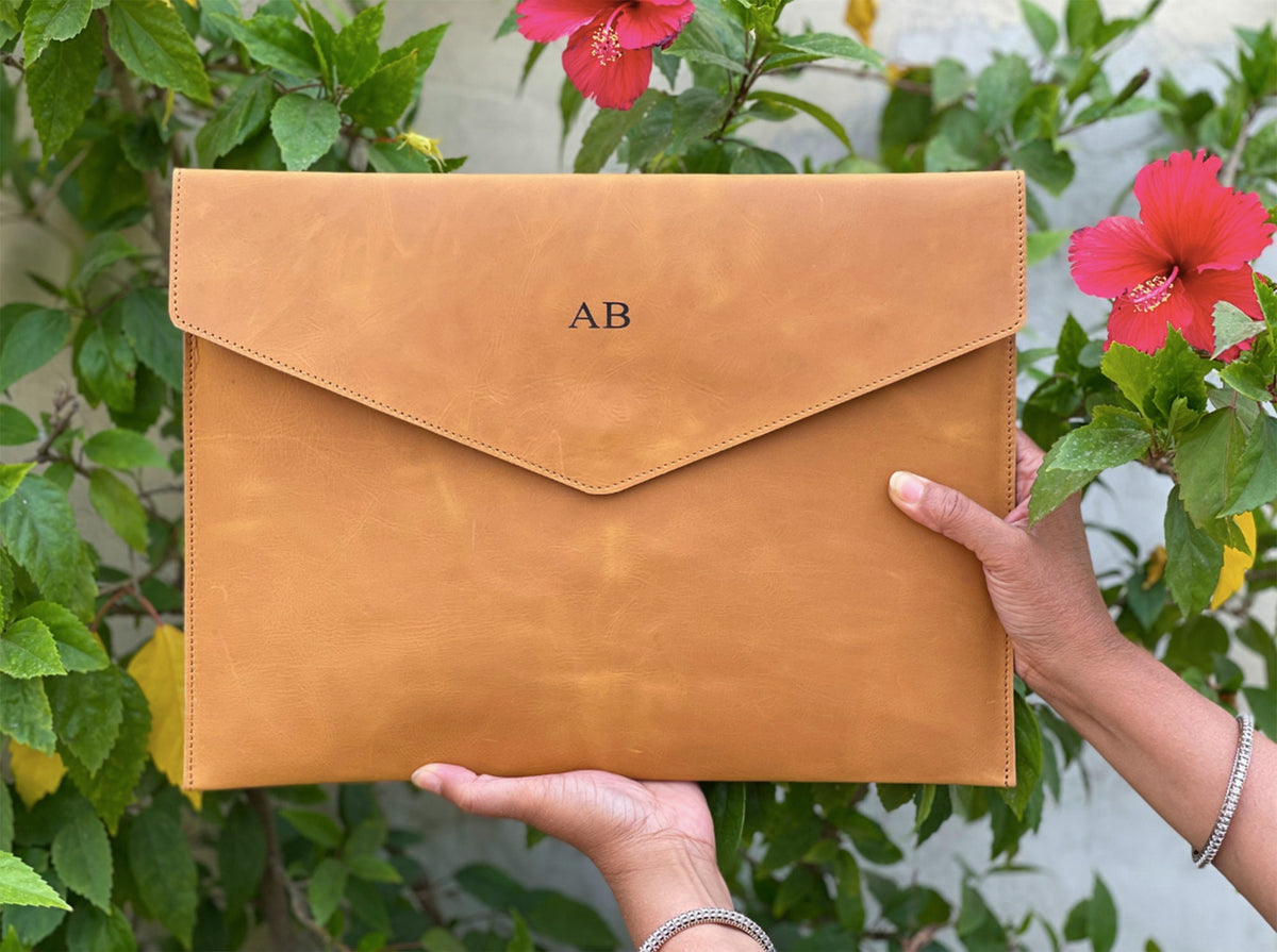 MacBook Pro / Air 13" 15" 16" leather laptop sleeve, leather laptop case, Personalized laptop sleeve, Envelope sleeve, Monogrammed gifts her image 8