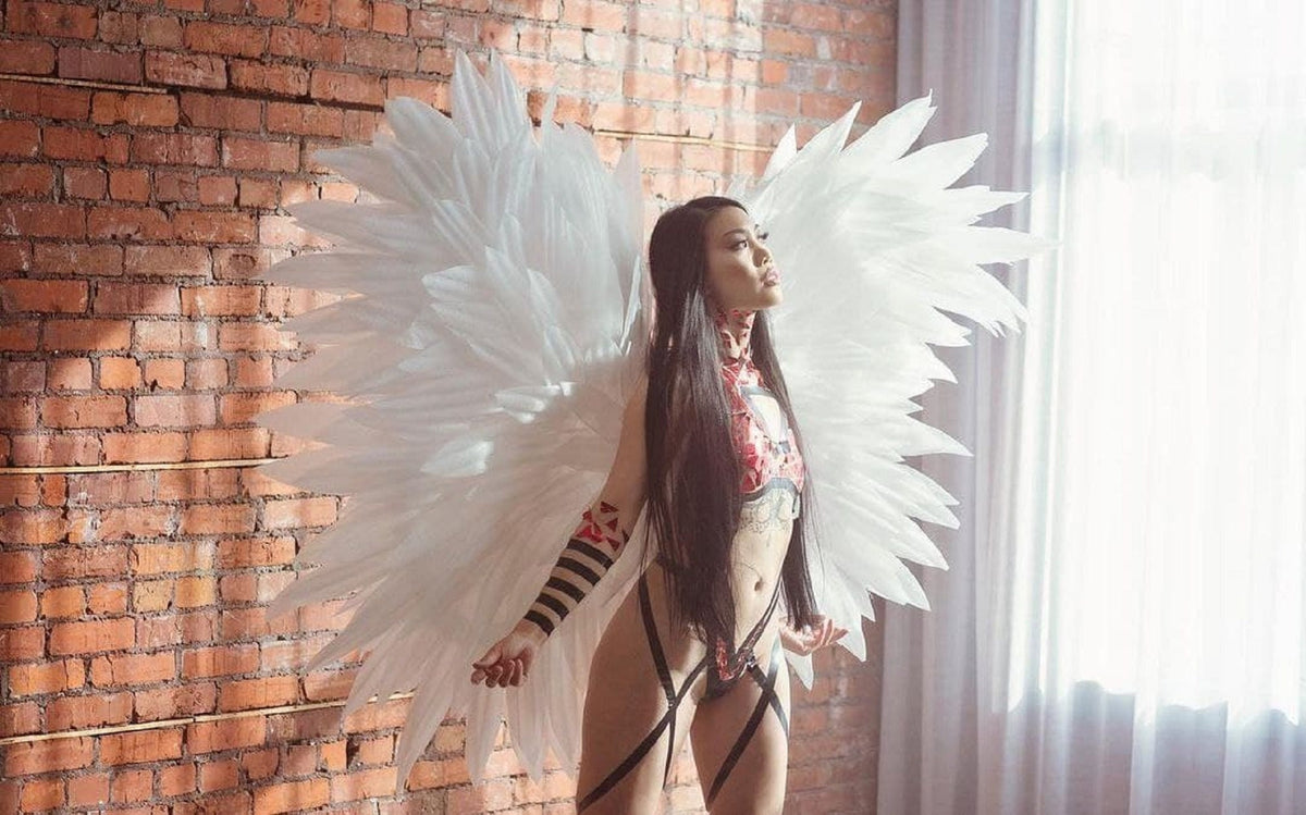 Large Angel Wings Costume, Adult Cupid Cosplay, White Bird Butterfly Fairy Wings