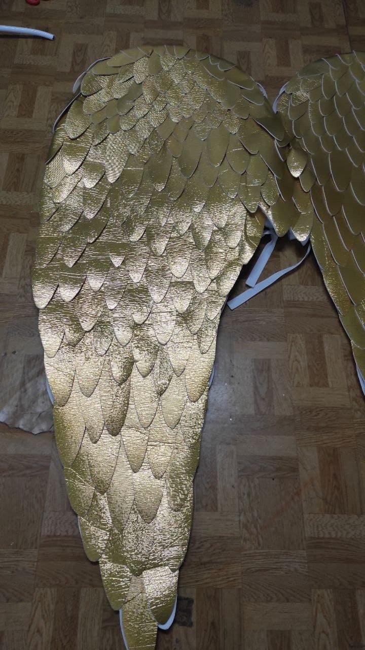 Golden Angel Wings Isolon Cosplay Costume, Fairy Phoenix Halloween Party Accessory image 7
