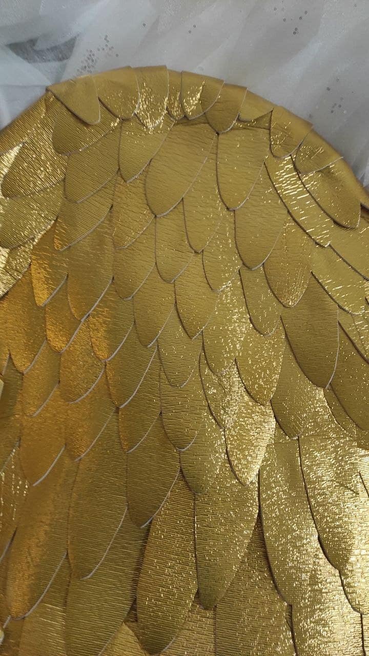Golden Angel Wings Isolon Cosplay Costume, Fairy Phoenix Halloween Party Accessory image 5