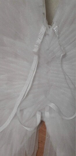 May include: White tulle wings with white ribbon ties. The wings are made of a soft, sheer fabric and have a delicate, ethereal look.