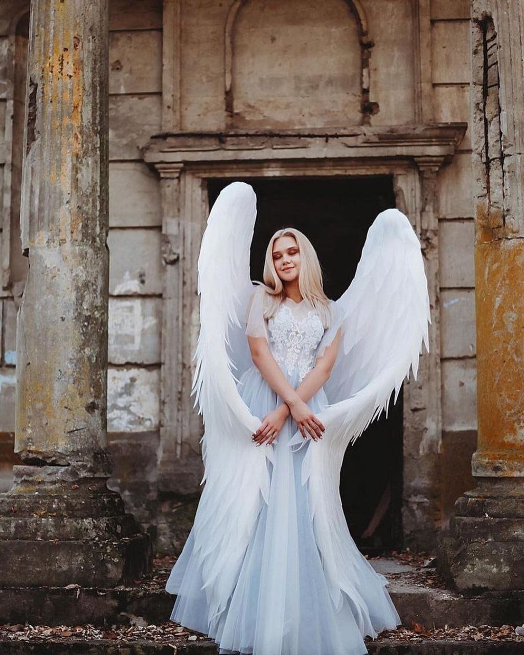 White adult angel wings large angel wings costume wings cosplay for photoshoot angel wing costume cosplay charm woman image 6