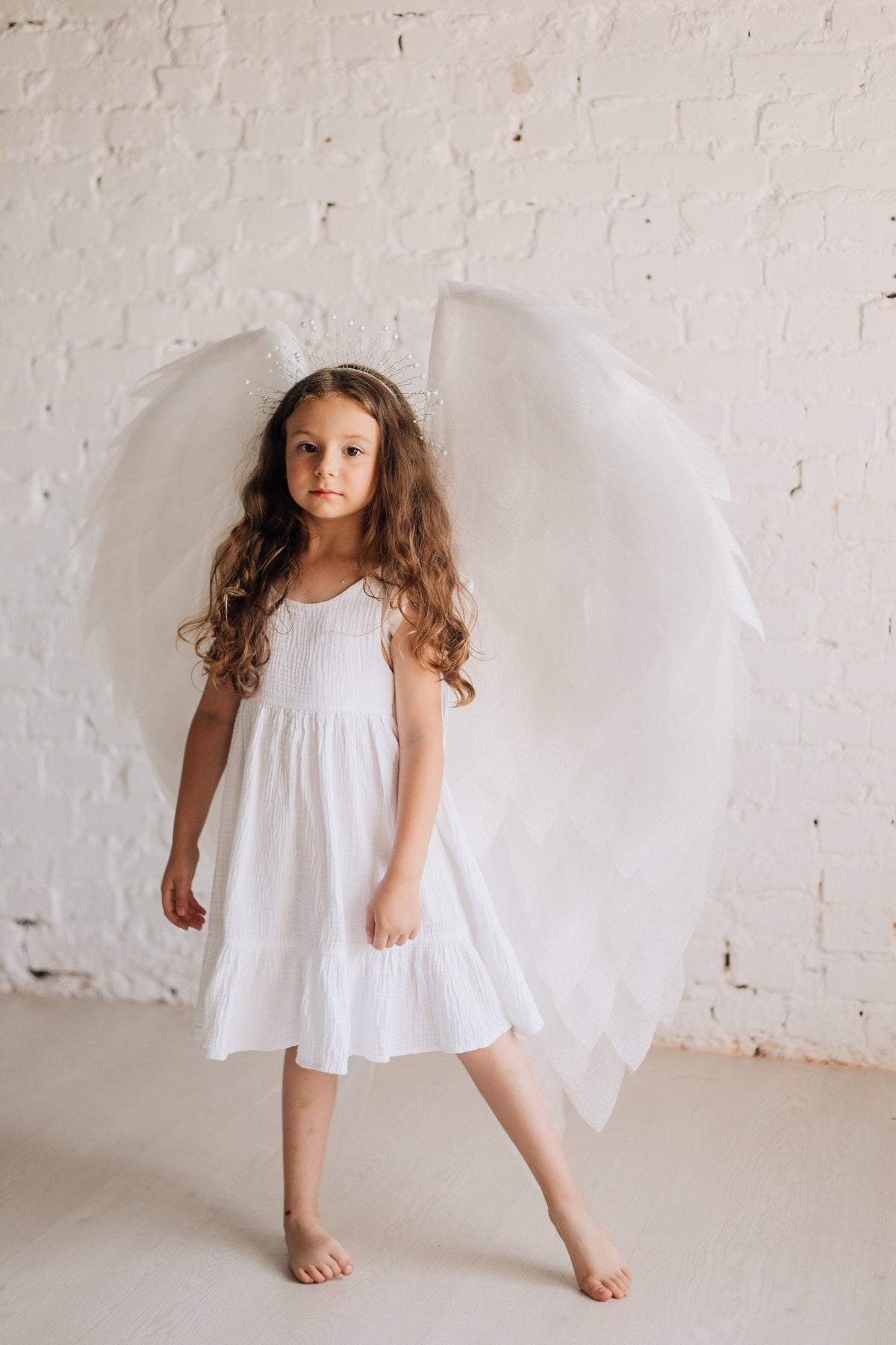 Angel wings kids costume cosplay white angel bird wings cosplay photo props birthday girl outfit carnival cupid costume accessories