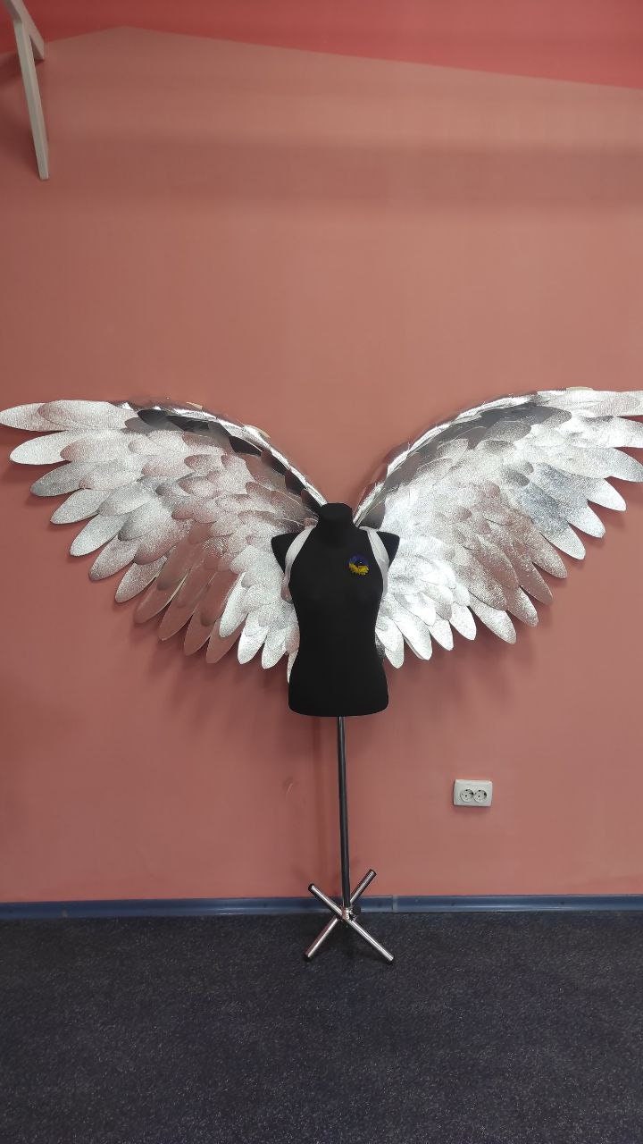 Silver wings adult costume cosplay golden birthday iridescent wings angel wings girls woman large wings phoenix costume image 8