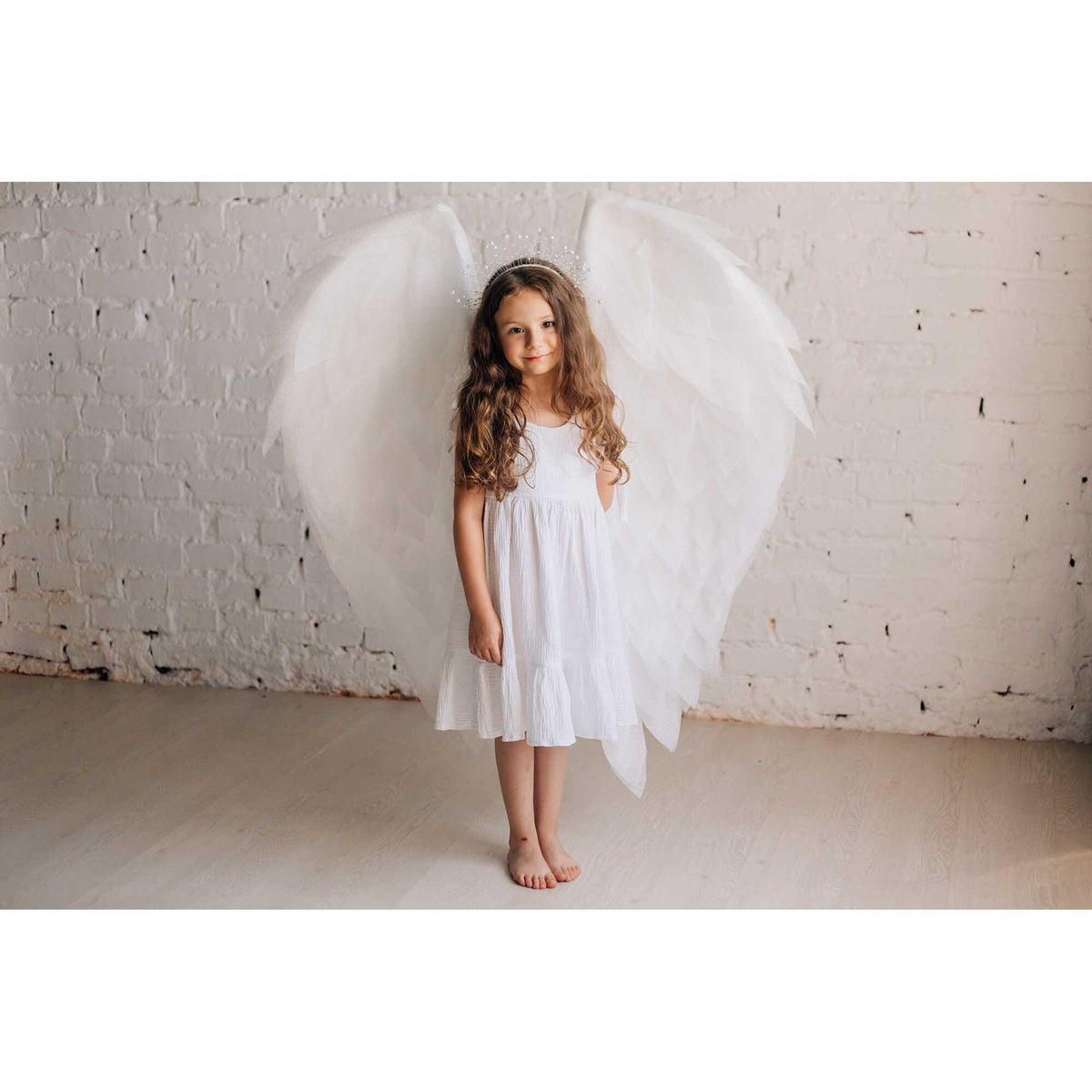 Angel wings kids costume cosplay white angel bird wings cosplay photo props birthday girl outfit carnival cupid costume accessories