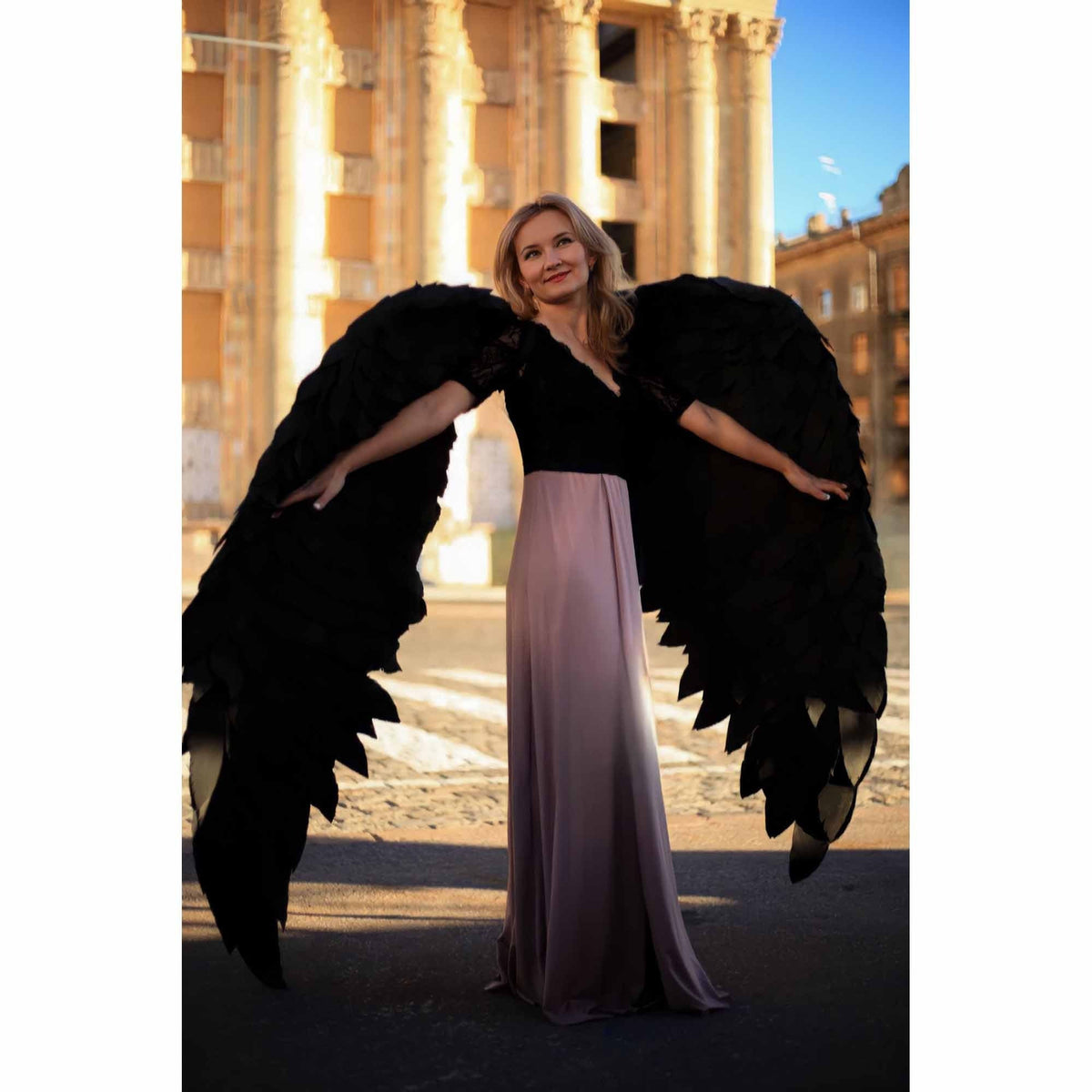 Devil black wings angel costume adult moveable wings demon wings costume contest cute satan burning man costumes women me male wingsn image 1