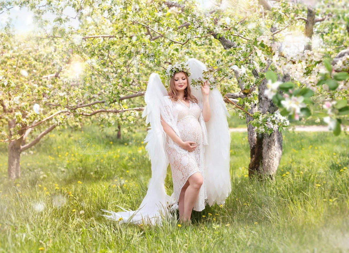Large White Angel Wings Costume for Cosplay, Bird Inspired Outfit for Birthday, Carnival and Halloween