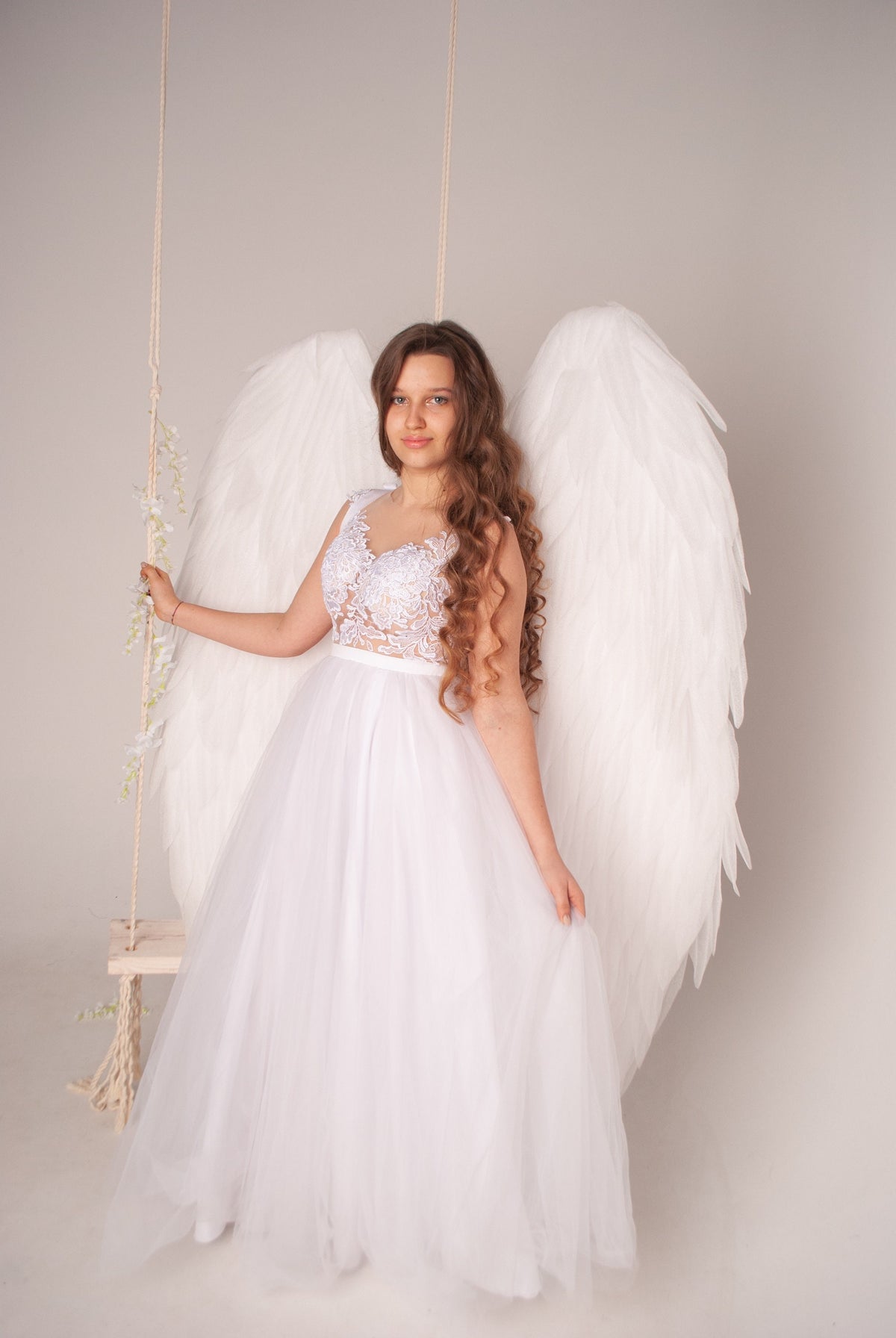 White angel wings cosplay angel costume adult halloween costume burlesque woman cosplay costume cupid's Christmas image 6