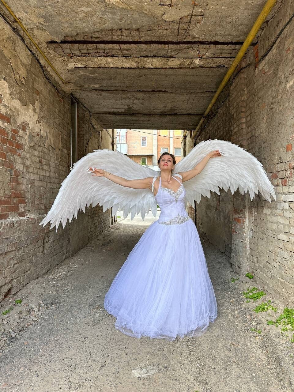 Angel wings costume white, Wings cosplay for photoshoot,  large angel wings