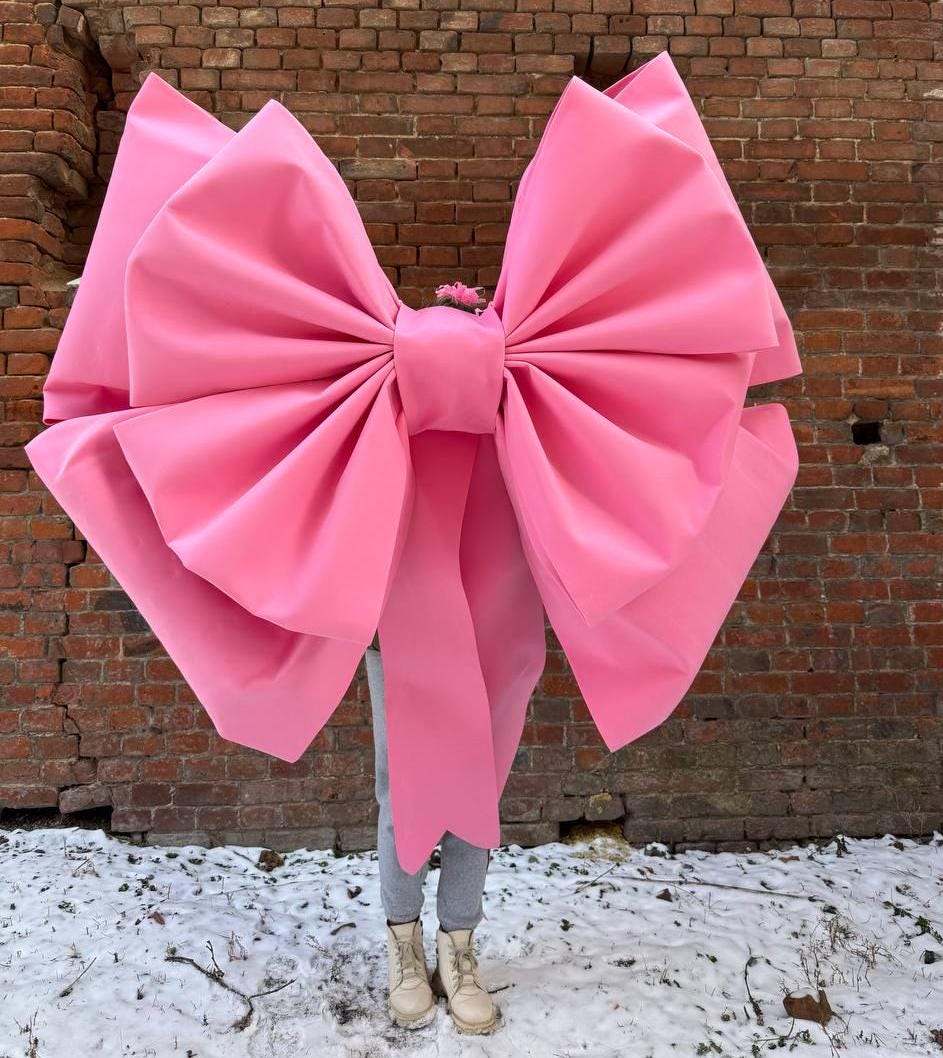 Large bow for pink giant decor, window decor, photo shoot, props, car decor, valentine decor, christmas, birthday -62 inches (160 cm)