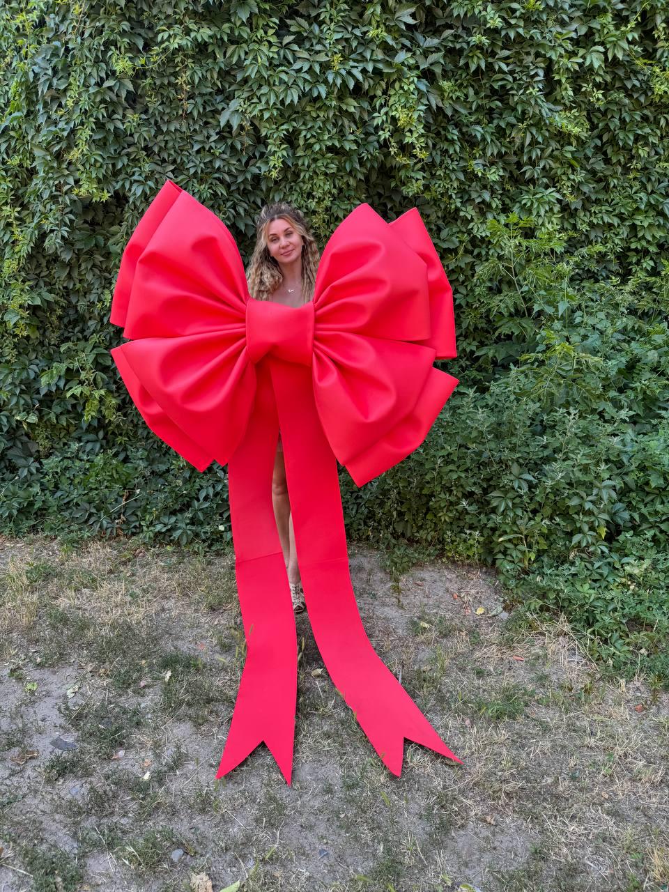 Large red bow for Christmas decor | Large bow for holiday decorations | Oversized bow | Gift wrap | Wreath bow | Indoor outdoor decoration