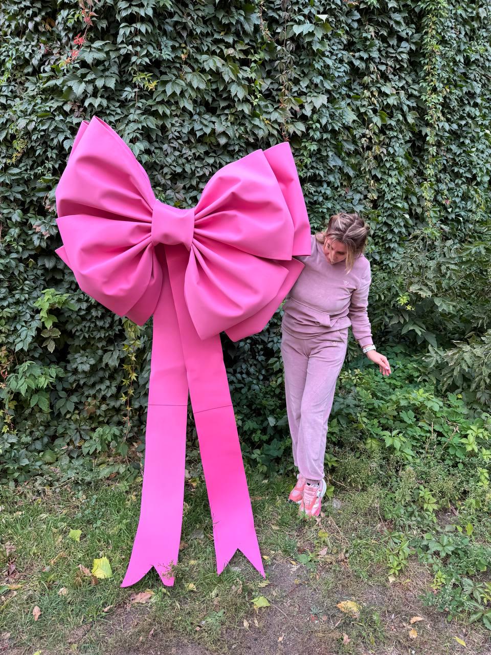 Large pink bow for Christmas decor | Large bow for holiday decorations | Oversized bow | Gift wrap | Wreath bow | Indoor outdoor decoration