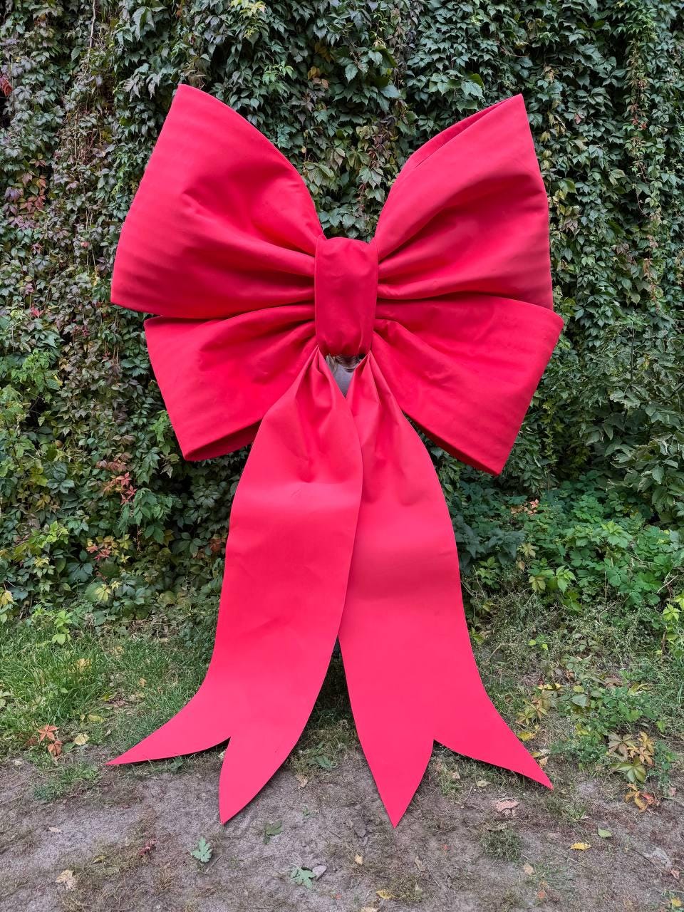 Red Large Bow Big Decorative Gift Door Wall Holiday Christmas Decoration Ribbon