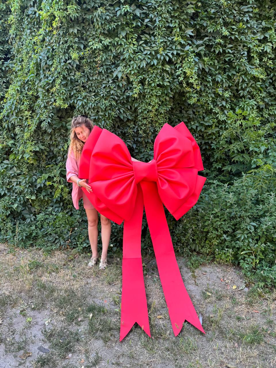 Large Red Bow, Giant Christmas Bow for Car and Wall, Oversized Holiday Decor, Big Bow Decoration, Red Car Accessory