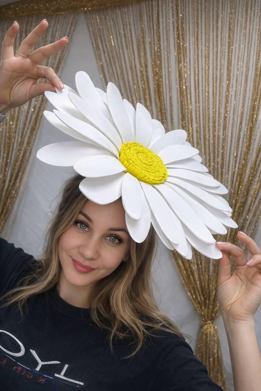 White Daisy Flower Crown, Spring Floral Hairband, Flower Girl Headpiece