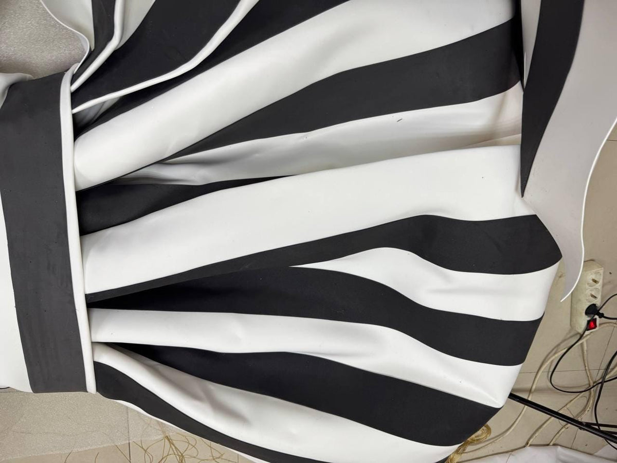 Giant black and white striped bow, handmade wedding wall decoration, huge bow for holiday decoration image 7