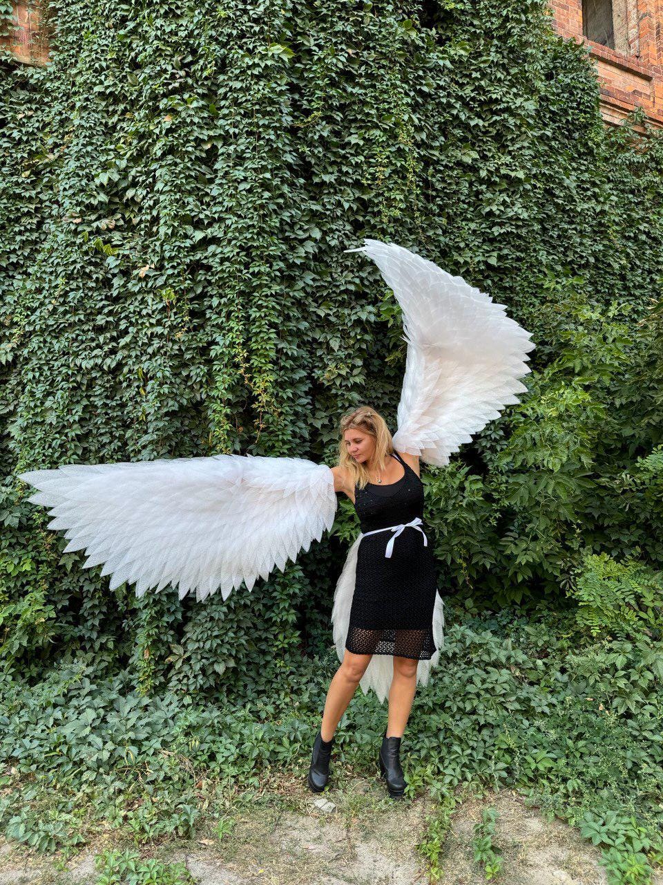 Bird Wings Adult Costume, Arm Wings for Cosplay, White Eagle Fantasy Wings, Stage Bird Costume image 9