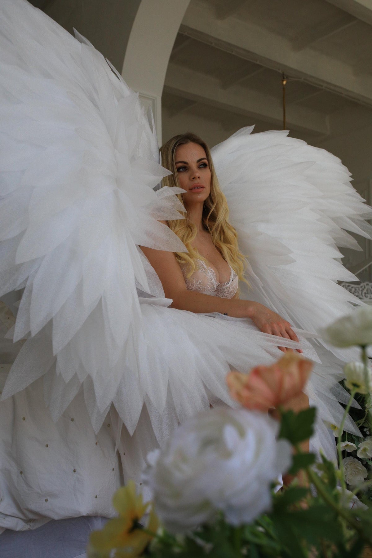 Realistic Angel Wings Costume Large White Angel Wings Adult Wearable Wings Fantasy Cosplay Wings for Photoshoot image 9