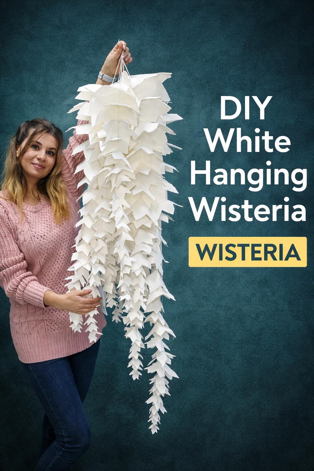 DIY Wisteria Flower Tutorial PDF, Large Foam Flower Decor, Step by Step Video Lesson, Wedding and Event Decoration