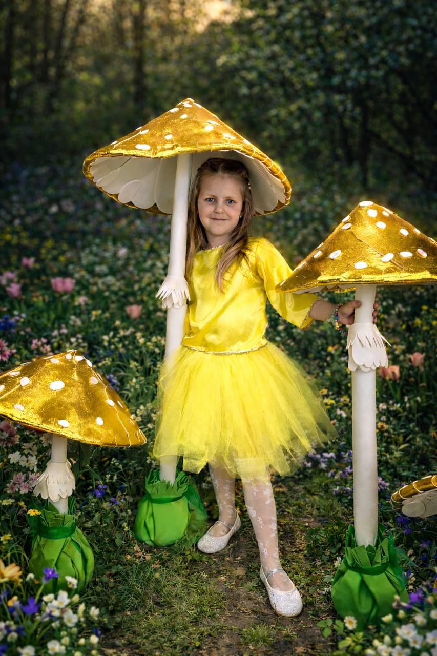 style fly mushrooms set, fantasy props for holidays, decor mushrooms, photoshoots, storefront, garden decor, party image 2