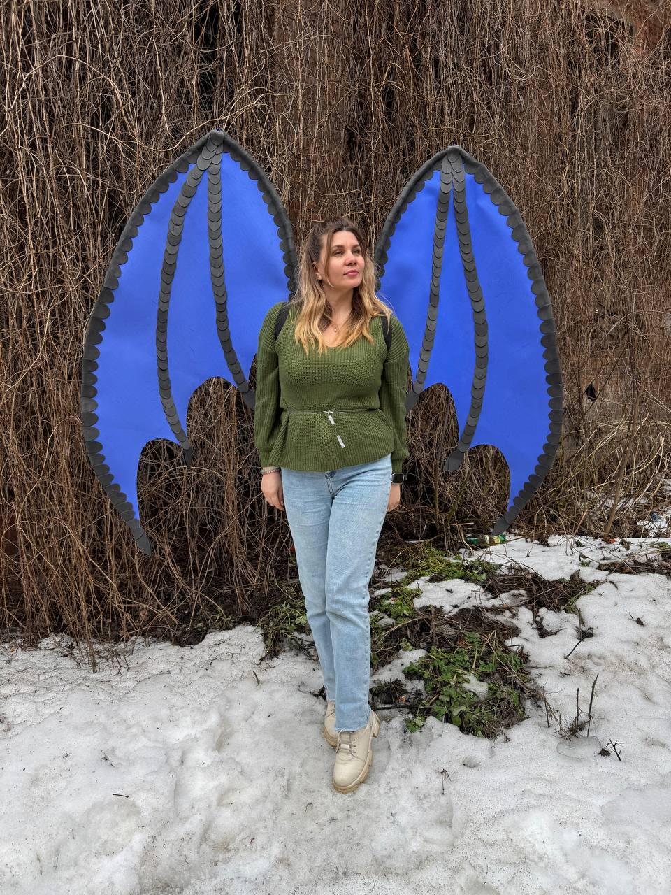 Dragon Cosplay Wings with Demon Tail, Gothic Dark Angel Costume, Big Black Bat Fairy Wings for Fursuit image 10