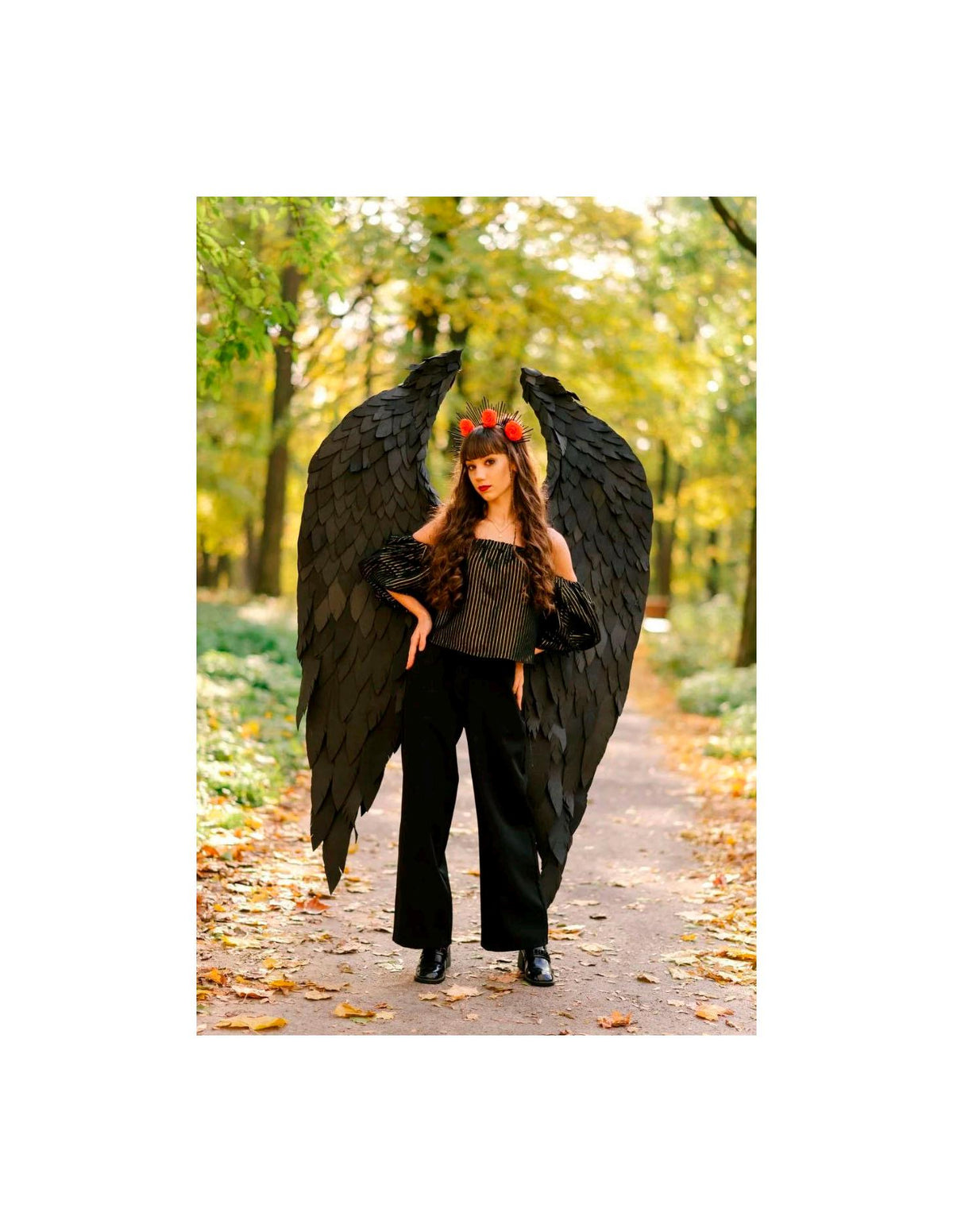 Black Angel Wings Costume, Large Dragon Cosplay Wings for Adults, Big Gothic Burning Man Costume Wings Demon