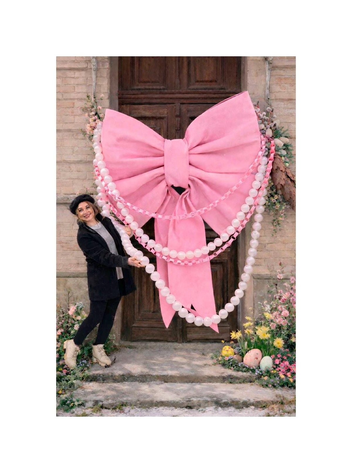 Pink Bow Large Oversized Decor, Giant Pink Bow for Wedding Aisle, Easter and Event Decoration