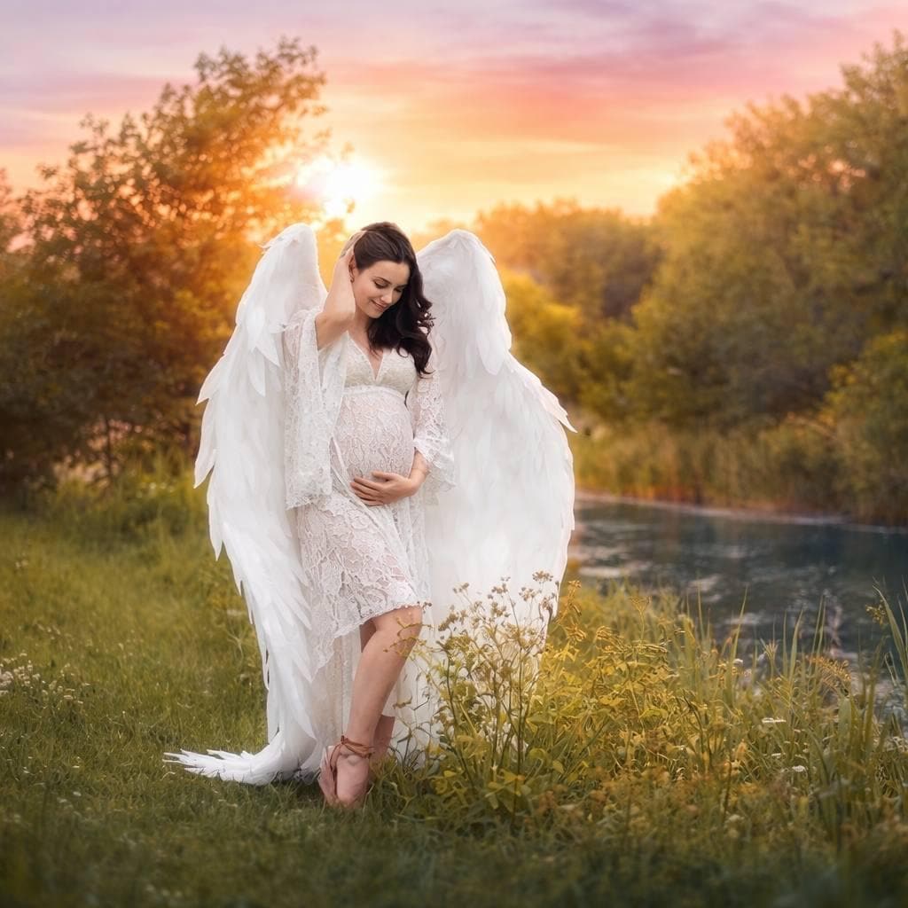 Large White Angel Wings Costume – 70" Cosplay Photo Prop image 1
