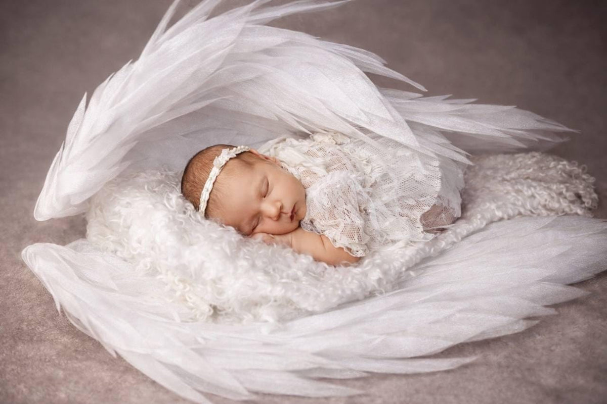 Newborn Angel Wings Photo Prop, Baby Costume for Newborn Girl and Boy, Soft Baby Photography Accessory image 2