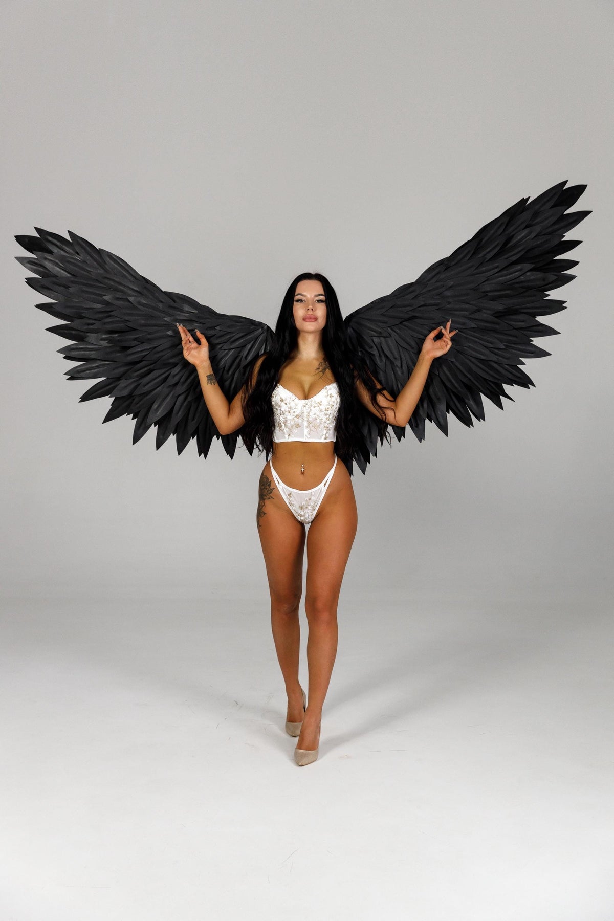 Black angel wings - huge black angel wings - demon wings - wings Halloween costume, NOT NATURAL FEATHERS image 5